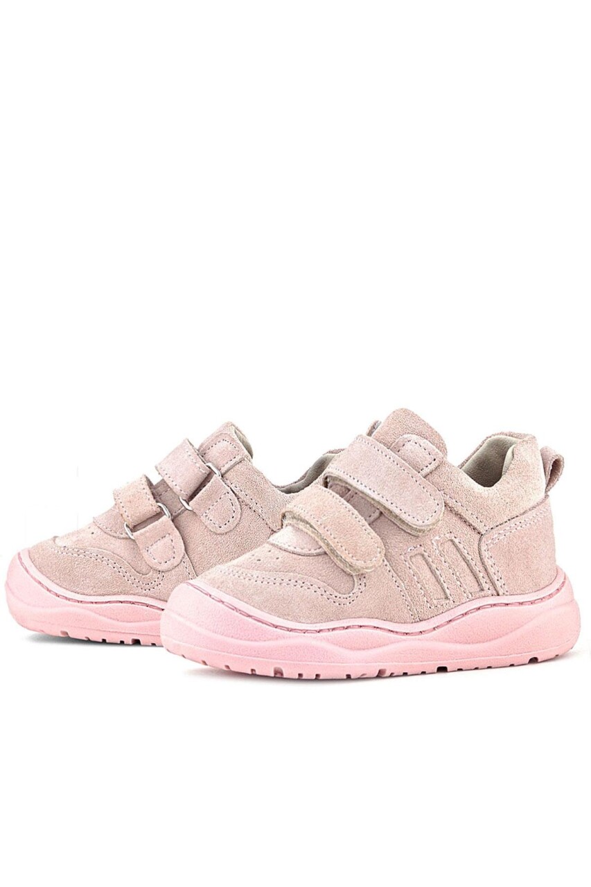 Rakerplus Schaggy Hakiki Deri Pudra Pembe Cırtlı Bebek Spor Ayakkabı - 24