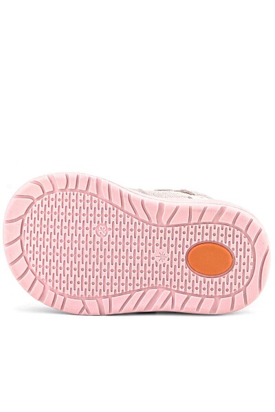 Rakerplus Schaggy Hakiki Deri Pudra Pembe Cırtlı Bebek Spor Ayakkabı - 36