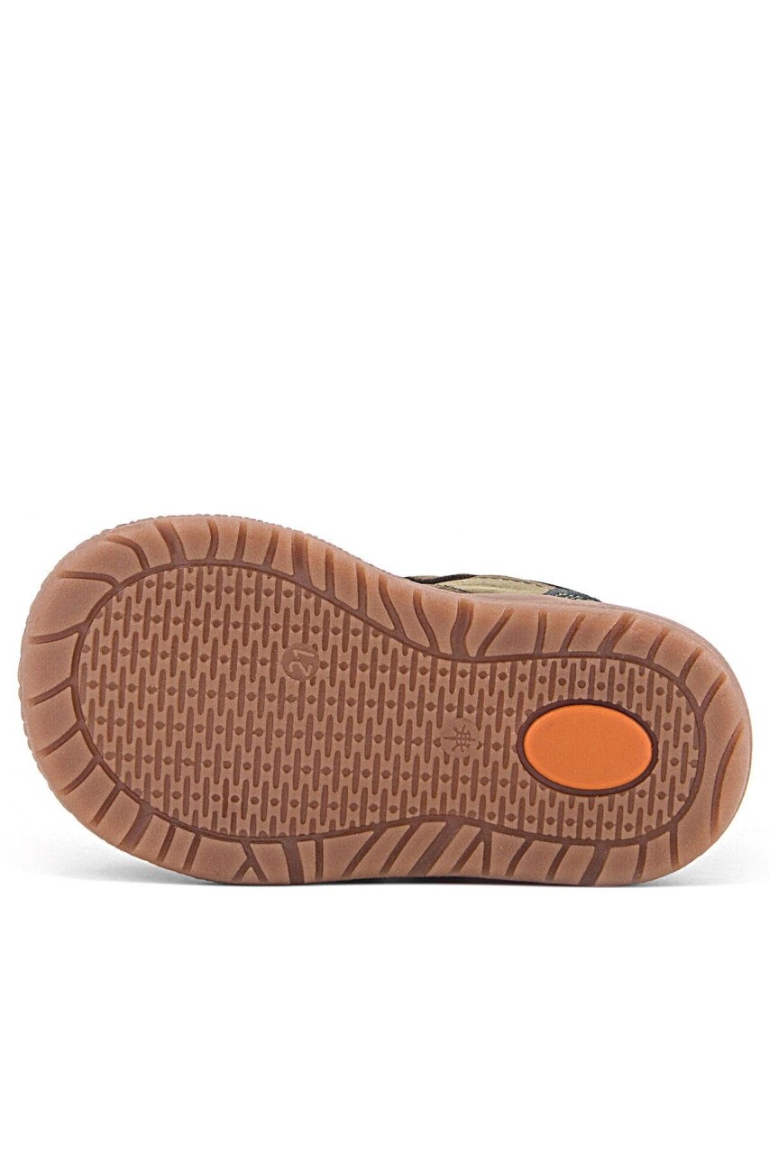 Rakerplus Hakiki Deri Haki Yeşil Cırtlı Çocuk Spor Bot - 9