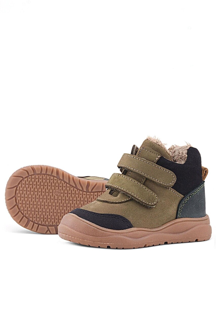 Rakerplus Hakiki Deri Haki Yeşil Cırtlı Çocuk Spor Bot - 34