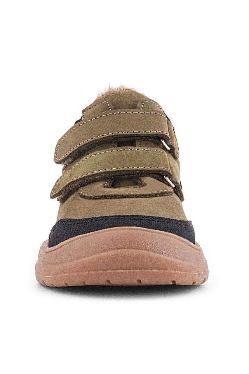 Rakerplus Hakiki Deri Haki Yeşil Cırtlı Çocuk Spor Bot - 40