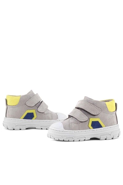 Rakerplus Tails Hakiki Deri Gri Sarı Cırtlı Çocuk Spor Bot - 16
