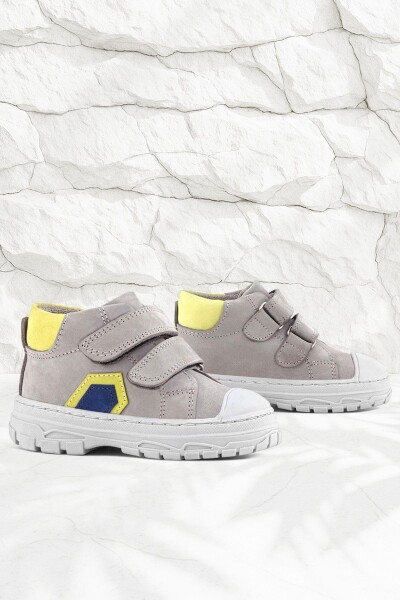 Rakerplus Tails Hakiki Deri Gri Sarı Cırtlı Çocuk Spor Bot - 25