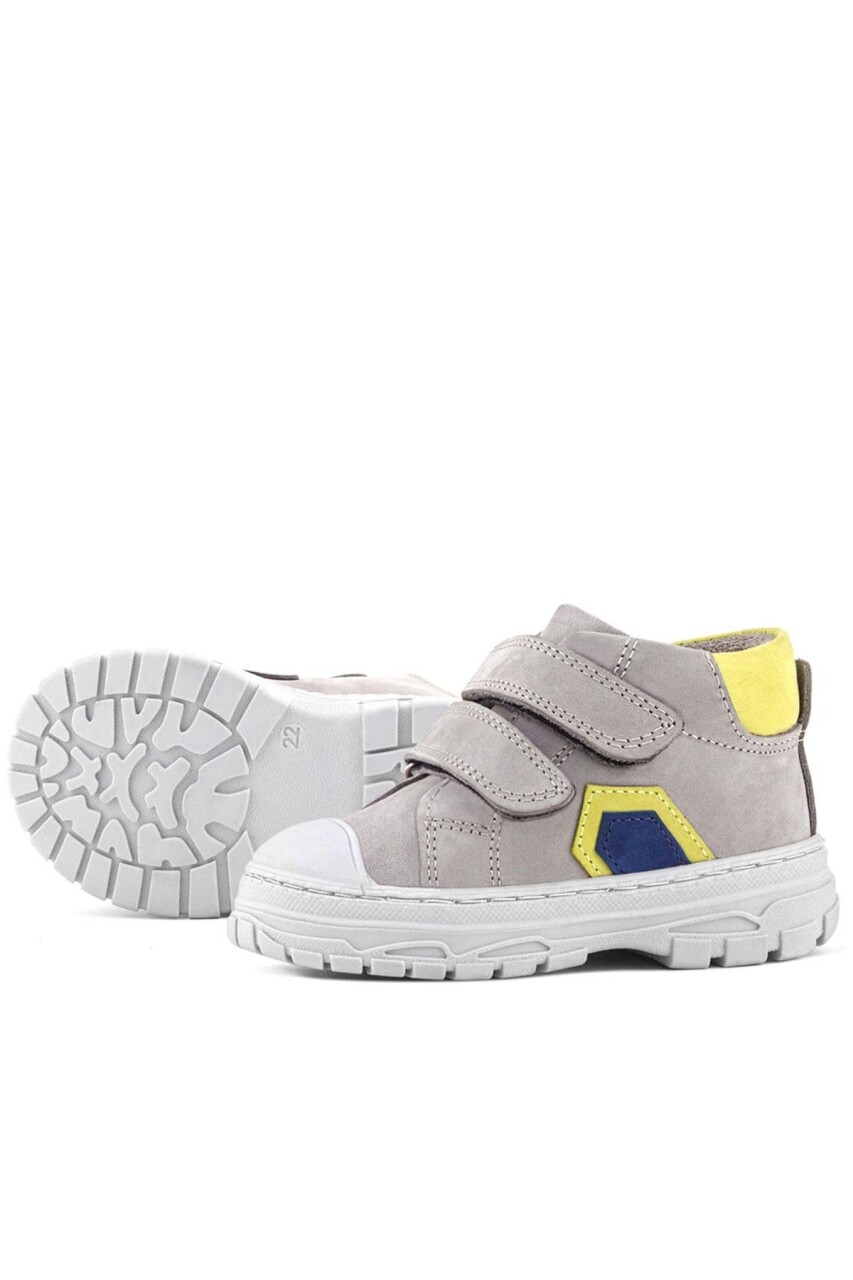 Rakerplus Tails Hakiki Deri Gri Sarı Cırtlı Çocuk Spor Bot - 31