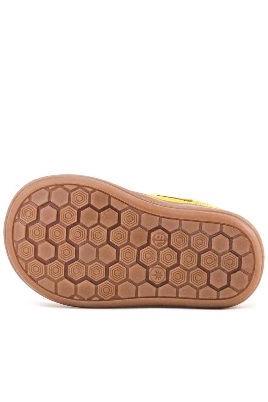 Rakerplus Yoohoo Hakiki Deri Sarı Cırtlı Papatya Detaylı Unisex Bebek Bot - 53