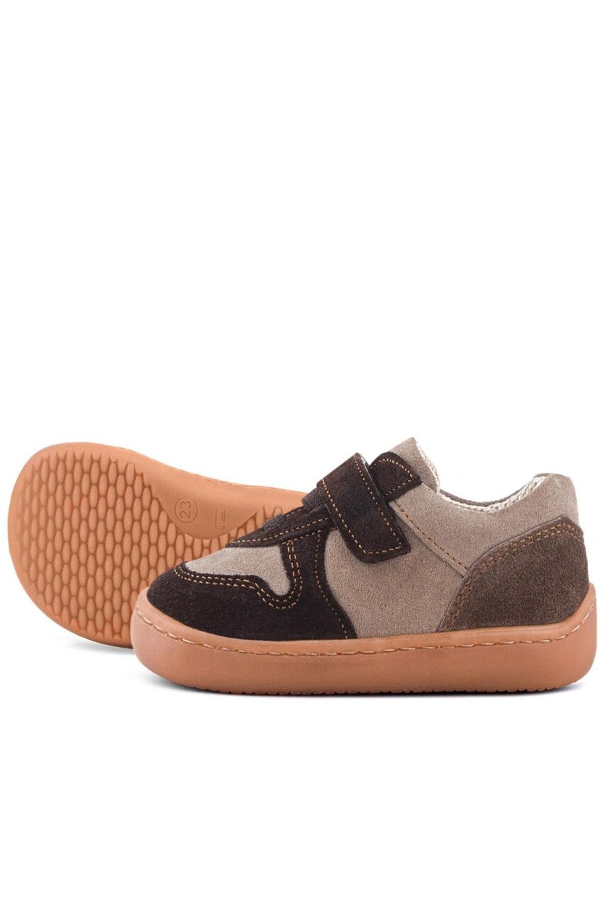 Rakerplus Bob Hakiki Deri Kum Kahve Barefoot Cırtlı Lastikli Bebek Sneaker Ayakkabı - 17