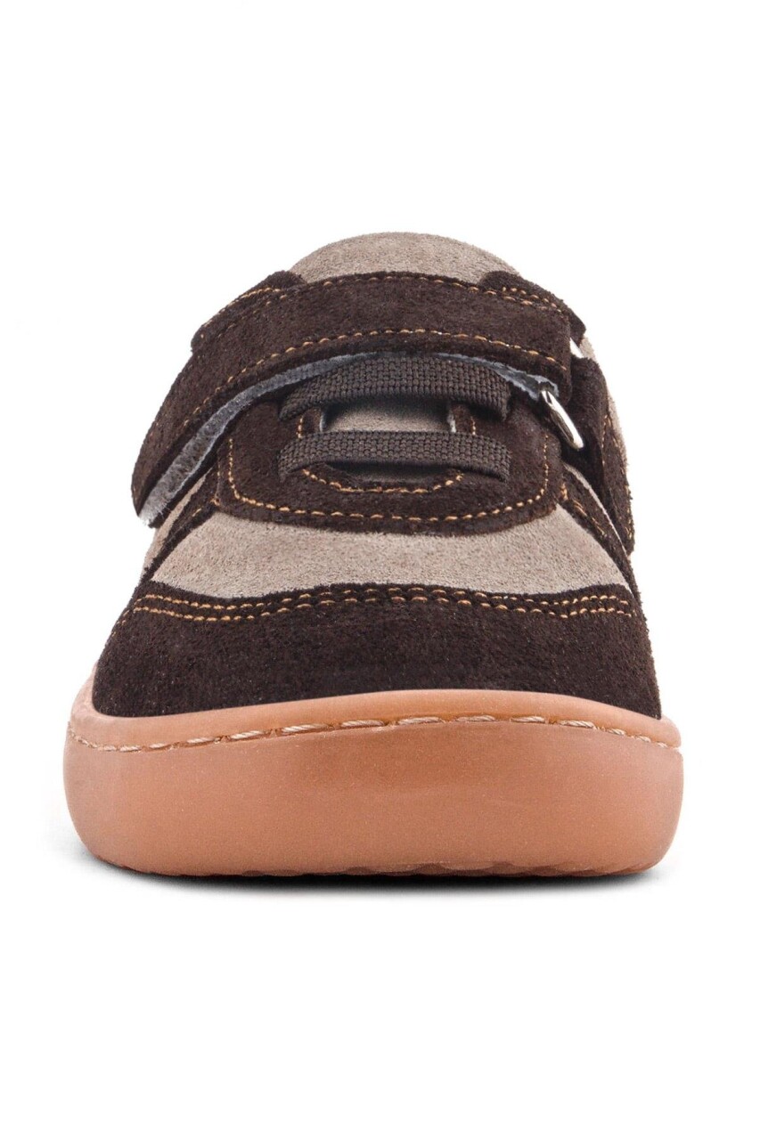 Rakerplus Bob Hakiki Deri Kum Kahve Barefoot Cırtlı Lastikli Bebek Sneaker Ayakkabı - 44