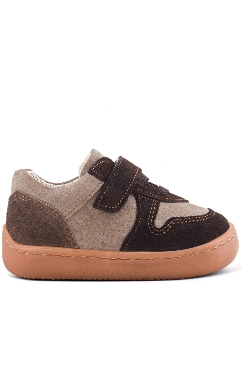 Rakerplus Bob Hakiki Deri Kum Kahve Barefoot Cırtlı Lastikli Bebek Sneaker Ayakkabı - 63