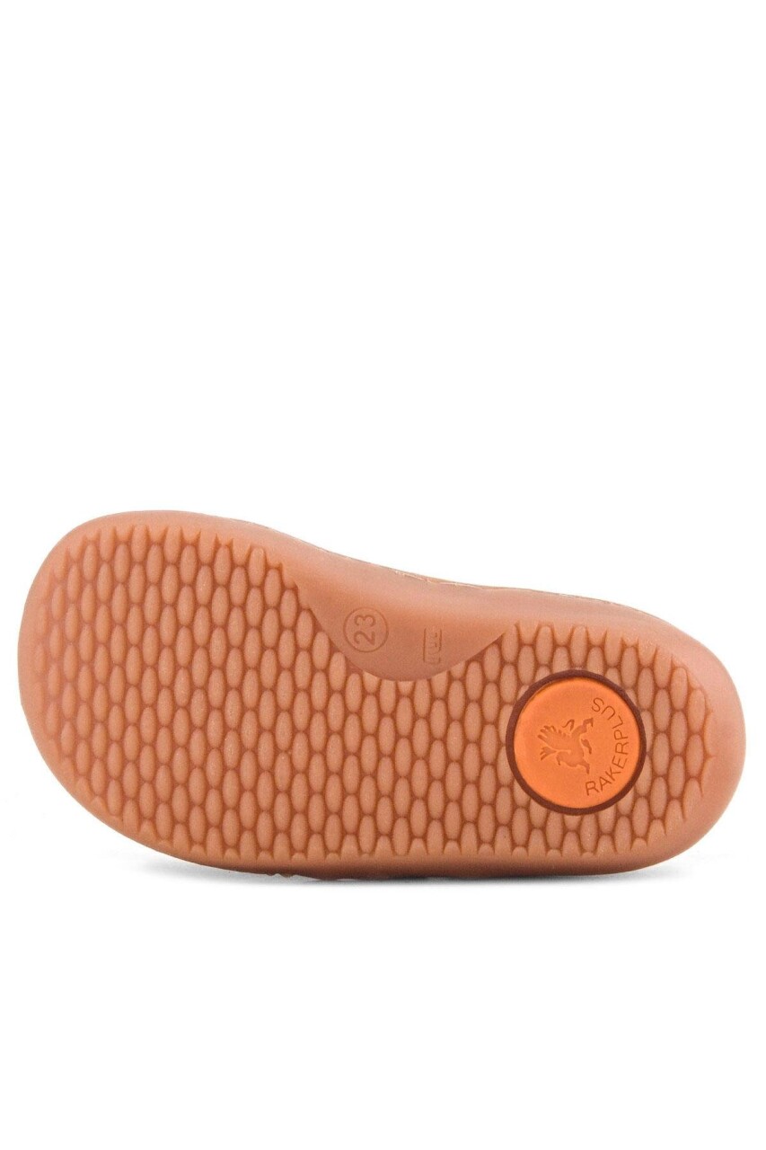 Rakerplus Bob Hakiki Deri Haki Yeşil Barefoot Cırtlı Lastikli Bebek Sneaker Ayakkabı - 39