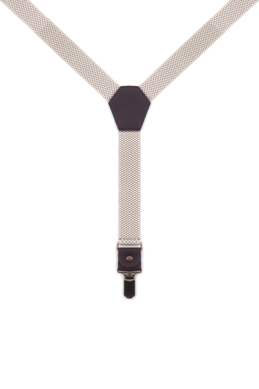 Rakerplus Ayarlanabilir Klipsli Bej Kahve Çocuk Kemer Pantolon Askısı - 3