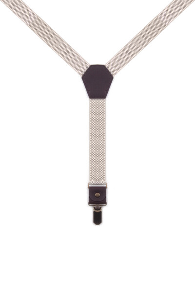 Rakerplus Ayarlanabilir Klipsli Bej Kahve Çocuk Kemer Pantolon Askısı - 10