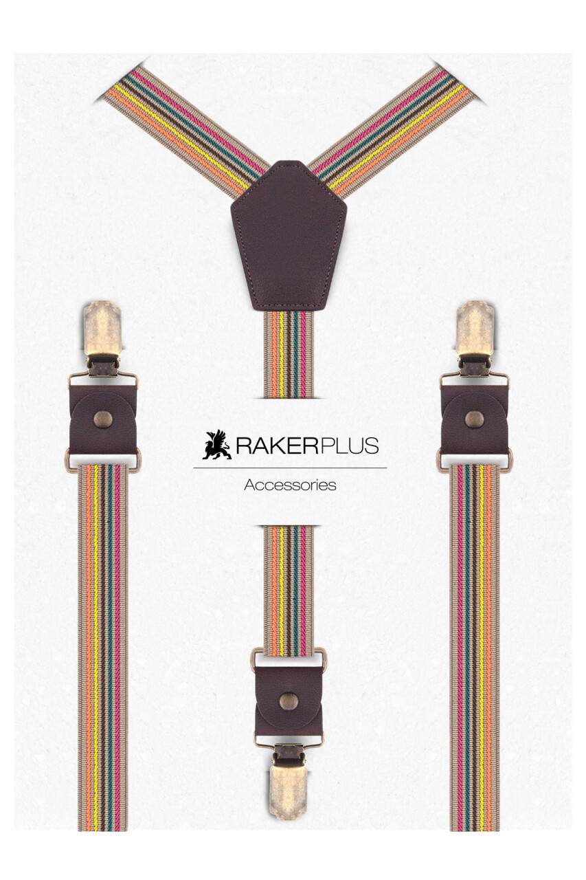 Rakerplus Ayarlanabilir Klipsli Çok Renkli Çocuk Kemer Pantolon Askısı - 5