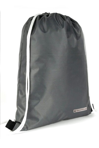 Rakerplus Antrasit 32x45 cm Su Geçirmez Büzgülü Krampon ve Spor Çantası - Rakerplus