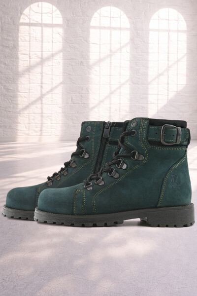 Rakerplus Griffon Hakiki Deri Yeşil Fermuarlı Kışlık Çocuk Bot - 18