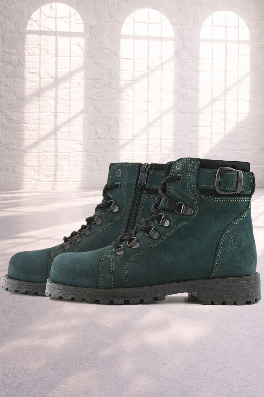 Rakerplus Griffon Hakiki Deri Yeşil Fermuarlı Kışlık Çocuk Bot - 81