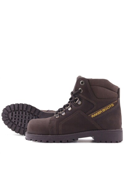 Rakerplus Hakiki Deri Kahve Nubuk Fermuarlı Kürklü Çocuk Bot - 16