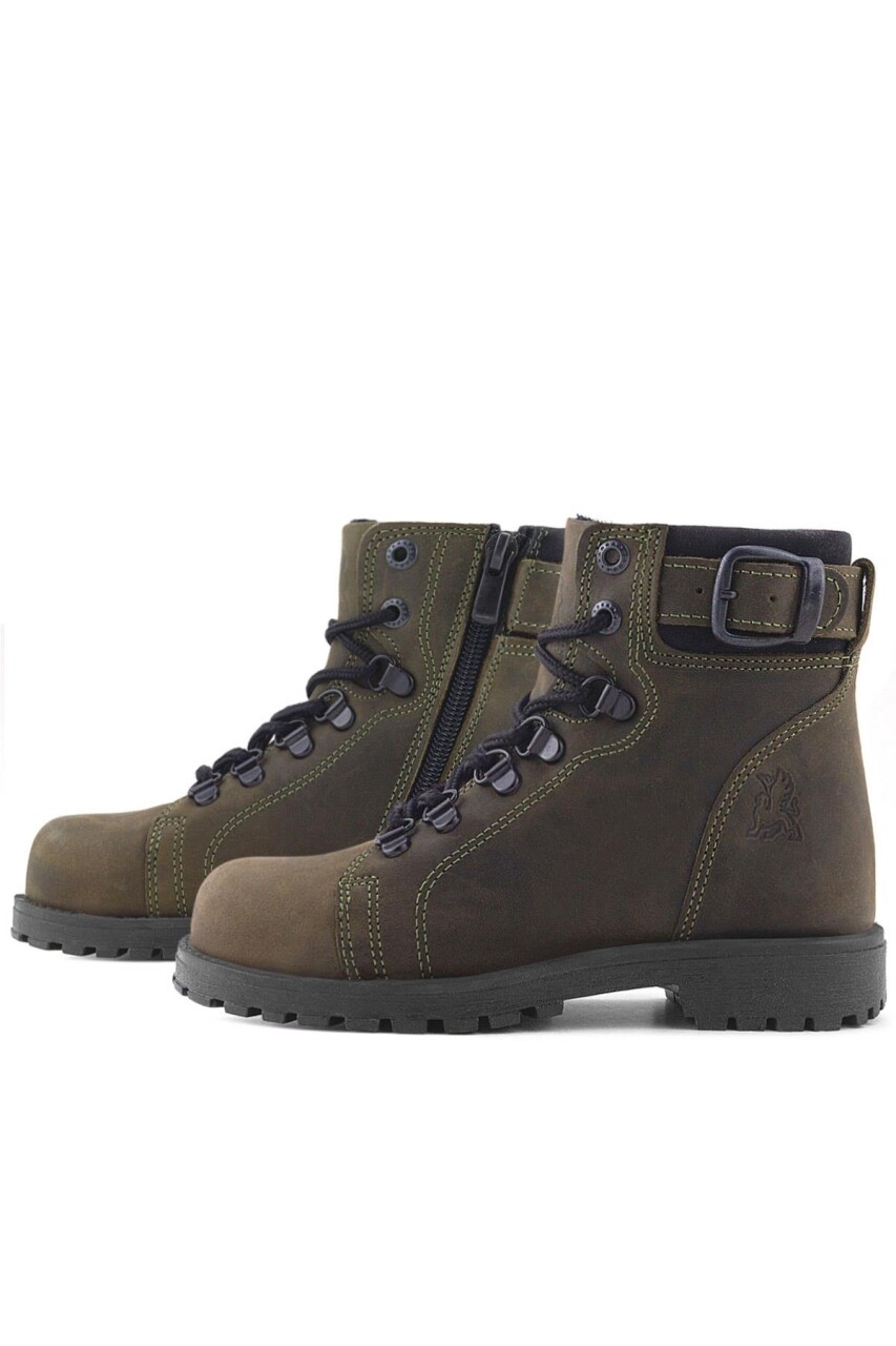 Rakerplus Griffon Hakiki Deri Haki Yeşil Fermuarlı Kışlık Çocuk Bot - 51