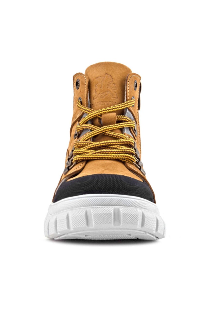 Rakerplus Hakiki Deri Sarı Siyah Fermuarlı Erkek Çocuk Bot - 4