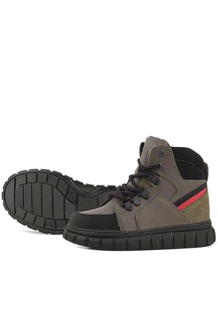 Rakerplus Hakiki Deri Haki Yeşil Fermuarlı Erkek Çocuk Bot - 16