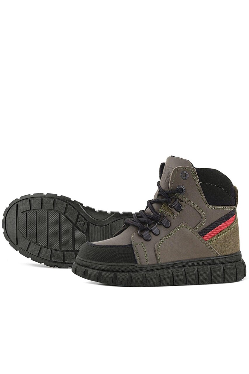 Rakerplus Hakiki Deri Haki Yeşil Fermuarlı Erkek Çocuk Bot - 52