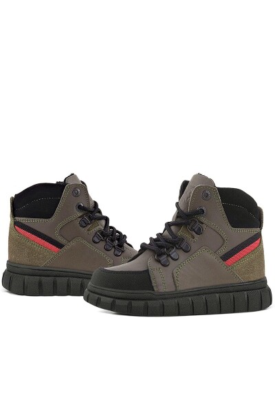 Rakerplus Hakiki Deri Haki Yeşil Fermuarlı Erkek Çocuk Bot - 116