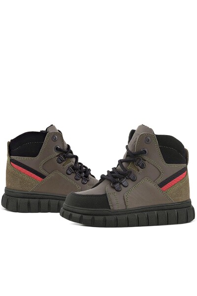Rakerplus Hakiki Deri Haki Yeşil Fermuarlı Erkek Çocuk Bot - 143