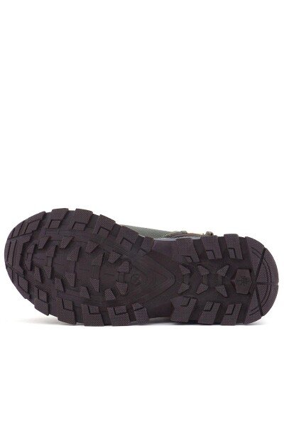 Rakerplus Hakiki Deri Haki Yeşil Sarı Fermuarlı Trekking Çocuk Bot - 9