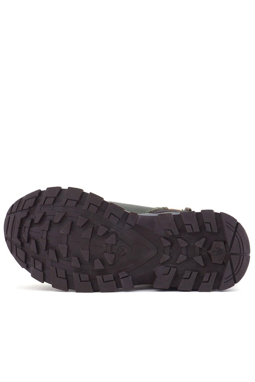 Rakerplus Hakiki Deri Haki Yeşil Sarı Fermuarlı Trekking Çocuk Bot - 17