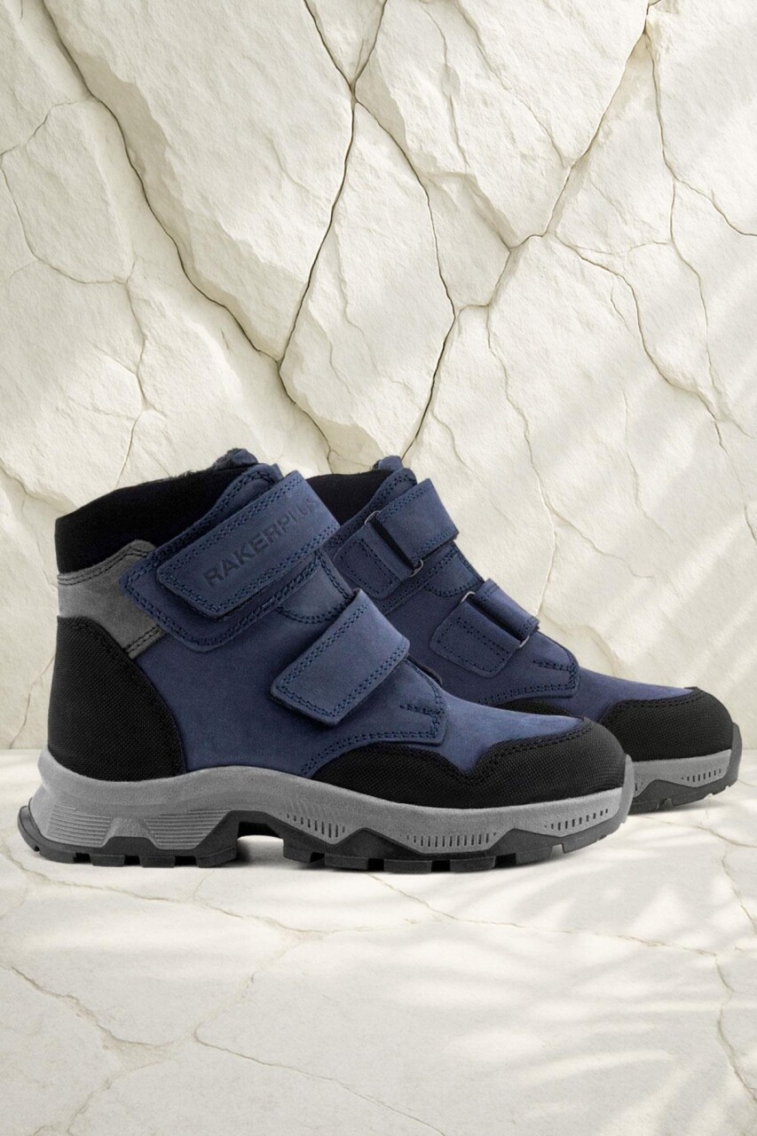 Rakerplus Trekking Hakiki Deri Lacivert Cırt Cırtlı Erkek Çocuk Bot - 63