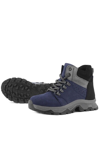 Rakerplus Hakiki Deri Lacivert Fermuarlı Trekking Çocuk Bot - 39
