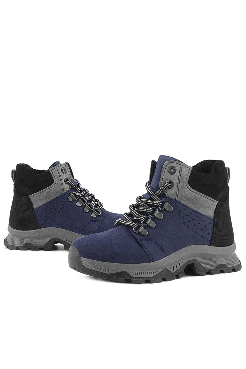 Rakerplus Hakiki Deri Lacivert Fermuarlı Trekking Çocuk Bot - 112