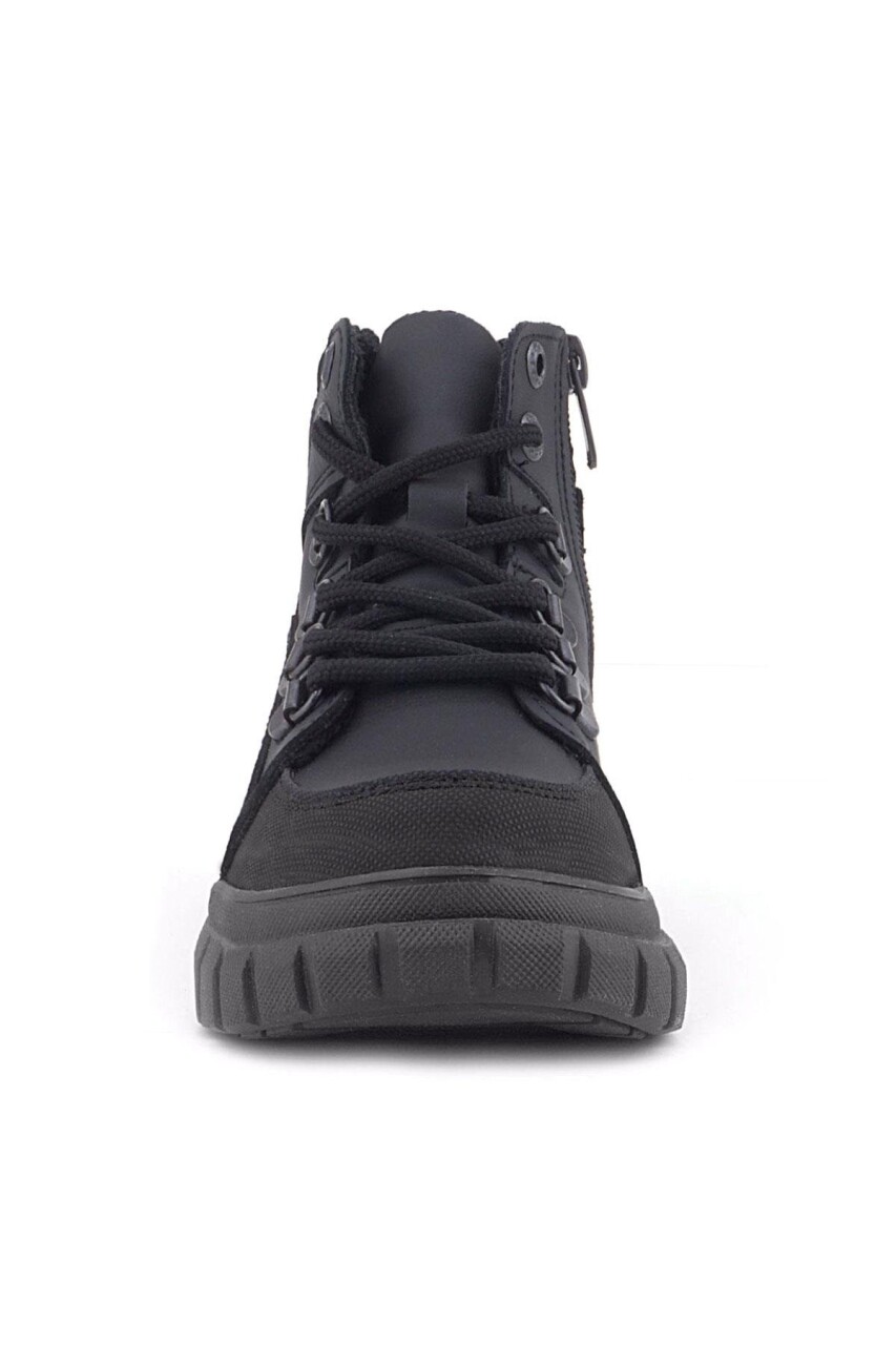 Rakerplus Hakiki Deri Siyah Kırmızı Fermuarlı Erkek Çocuk Bot - 40