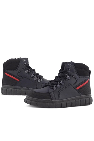 Rakerplus Hakiki Deri Siyah Kırmızı Fermuarlı Erkek Çocuk Bot - 45