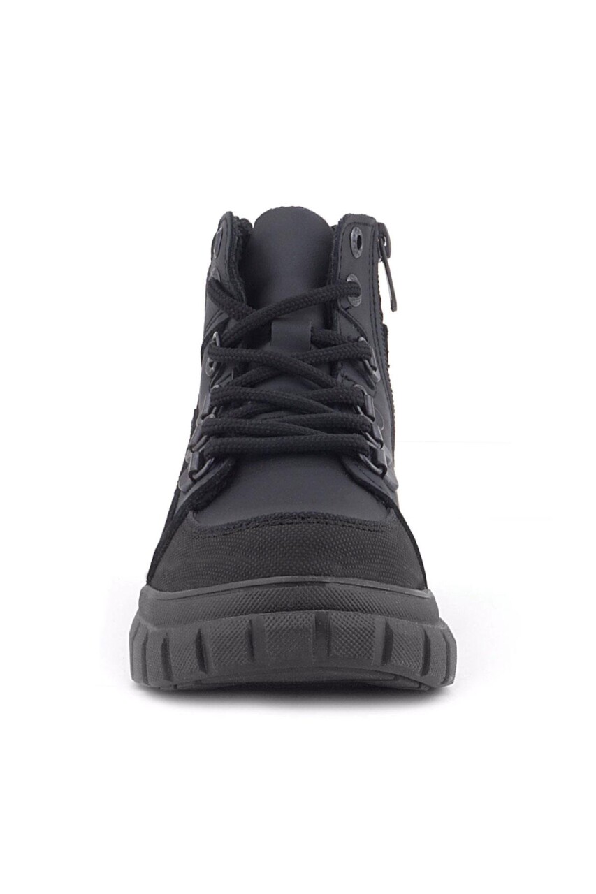 Rakerplus Hakiki Deri Siyah Kırmızı Fermuarlı Erkek Çocuk Bot - 67