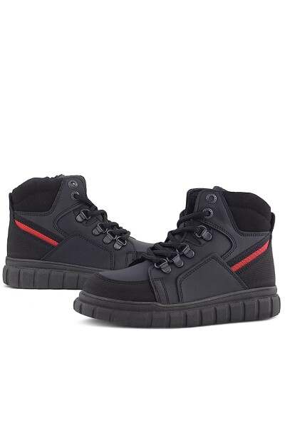 Rakerplus Hakiki Deri Siyah Kırmızı Fermuarlı Erkek Çocuk Bot - 81
