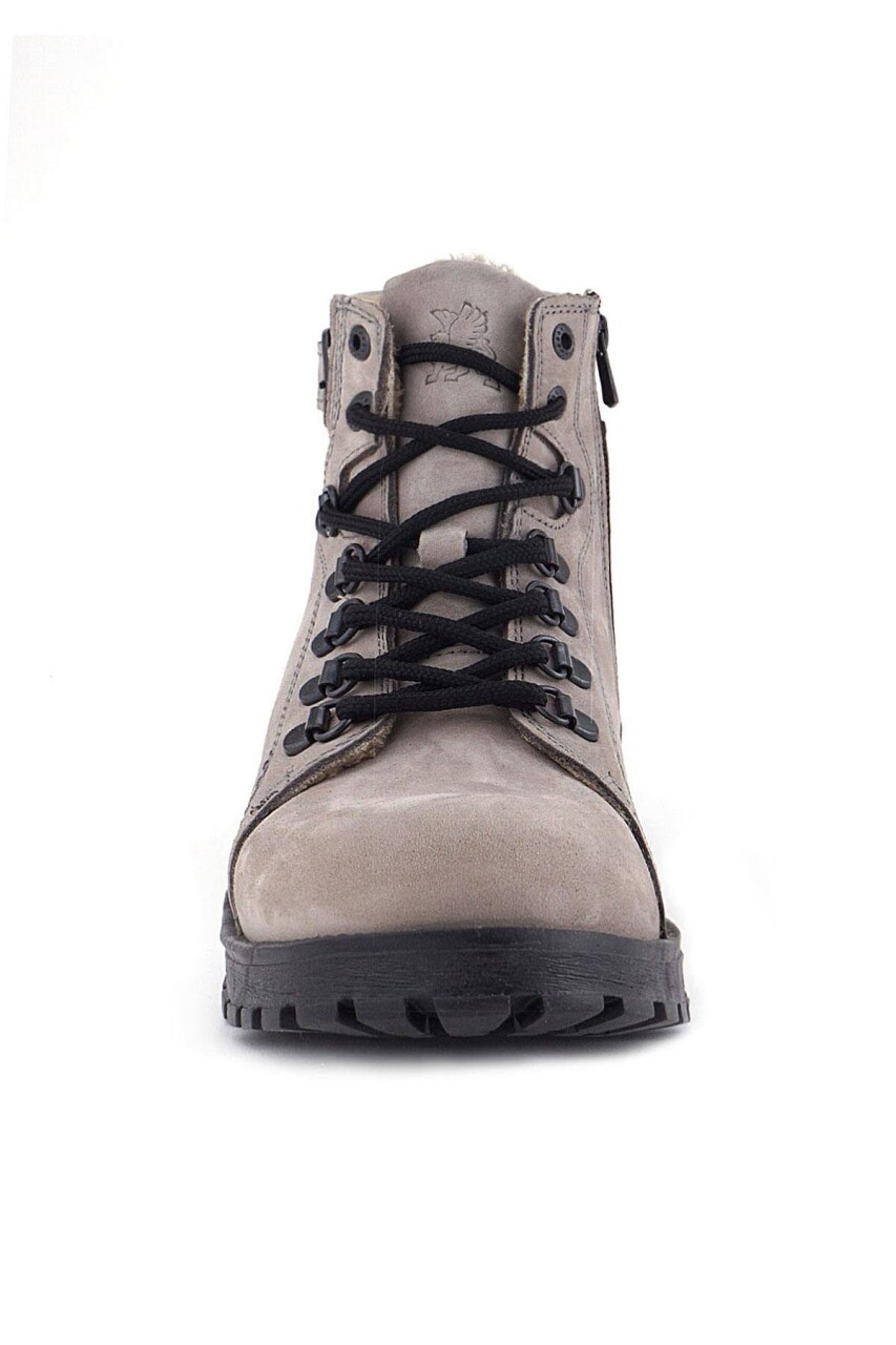 Rakerplus Griffon Hakiki Deri Açık Gri Bağcıklı Fermuarlı Bot - 4