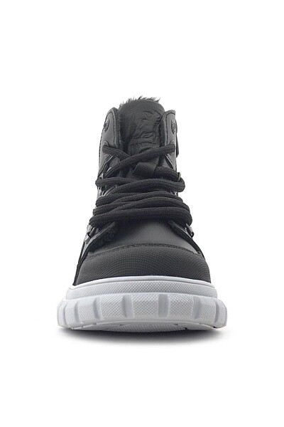 Rakerplus Hakiki Deri Siyah Gri Fermuarlı Erkek Çocuk Bot - 4