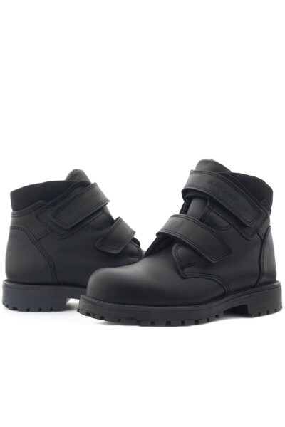 Rakerplus Sentor Hakiki Deri Yünlü Siyah Cırtlı Çocuk Bot - 9