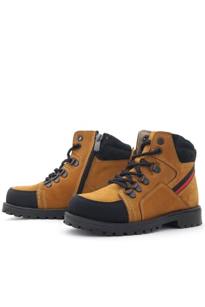 Rakerplus Hakiki Deri Sarı Bağcıklı Fermuarlı Çocuk Bot - 6