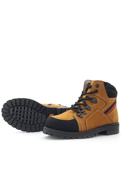 Rakerplus Hakiki Deri Sarı Bağcıklı Fermuarlı Çocuk Bot - 7