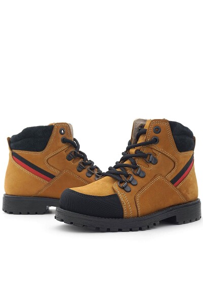 Rakerplus Hakiki Deri Sarı Bağcıklı Fermuarlı Çocuk Bot - 8