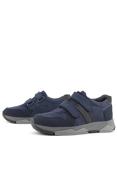 Rakerplus Hakiki Deri Lacivert Cırtlı Çocuk Spor Ayakkabı - 6