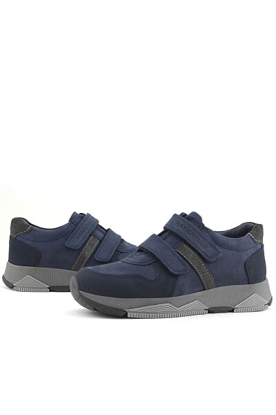 Rakerplus Hakiki Deri Lacivert Cırtlı Çocuk Spor Ayakkabı - 8
