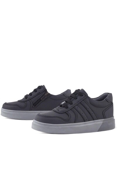 Rakerplus Hakiki Deri Siyah Gri Tabanlı Günlük Erkek Çocuk Okul Ayakkabısı - 19