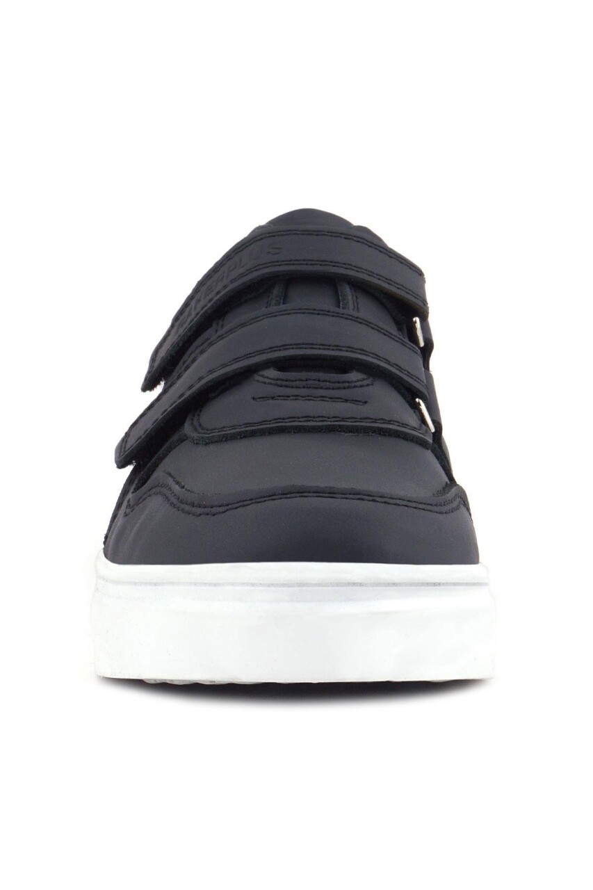 Rakerplus Hakiki Deri Cırtlı Siyah Beyaz Tabanlı Erkek Çocuk Spor Ayakkabı - 3