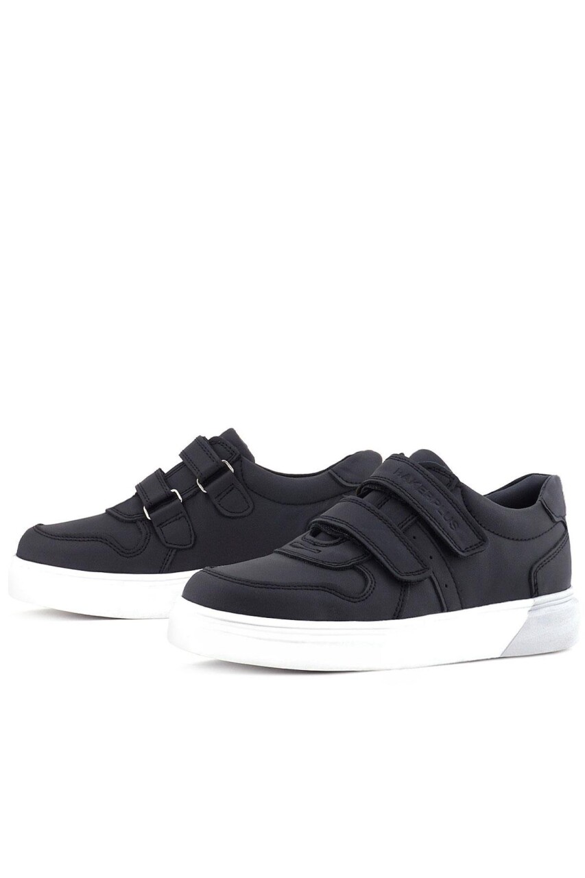 Rakerplus Hakiki Deri Cırtlı Siyah Beyaz Tabanlı Erkek Çocuk Spor Ayakkabı - 26