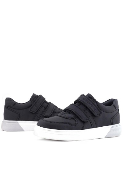 Rakerplus Hakiki Deri Cırtlı Siyah Beyaz Tabanlı Erkek Çocuk Spor Ayakkabı - 35