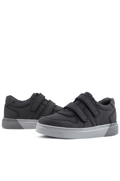 Rakerplus Hakiki Deri Siyah Cilt Gri Tabanlı Cırtlı Erkek Çocuk Sneaker - 7