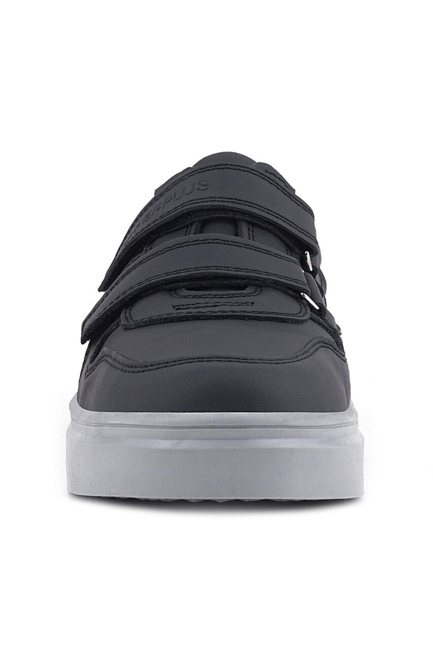 Rakerplus Hakiki Deri Siyah Cilt Gri Tabanlı Cırtlı Erkek Çocuk Sneaker - 17
