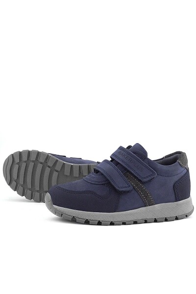 Rakerplus Hakiki Deri Lacivert Cırtlı Çocuk Spor Ayakkabı - 6